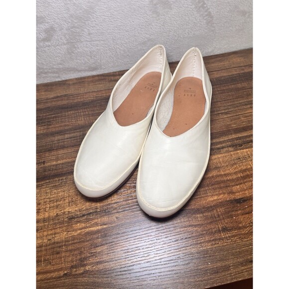 feit Shoes - FEIT Handsewn Slippers White Leather Slip Ons Loafers Formal Quiet Luxury US 10